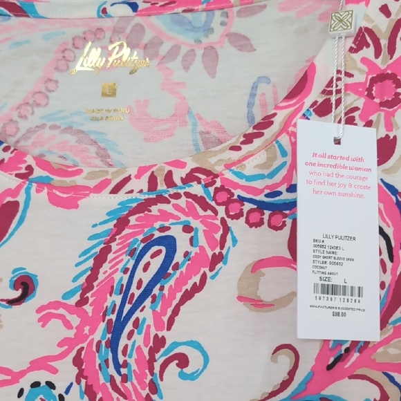 Lilly Pulitzer Pink and Blue Paisley Swim Coverup - Picture 3 of 3
